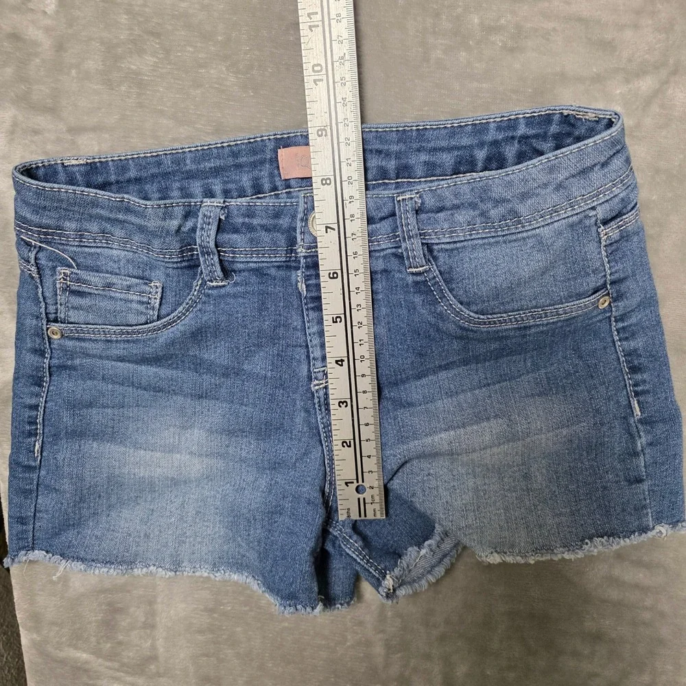 Squeeze‎ Denim Shorts Girls Size 12 Blue Good Raw Hem Stretch Jean